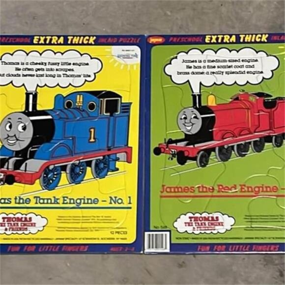 Vintage Thomas the Tank Jaymar puzzle lot James Train 1992 - Picture 1 of 2